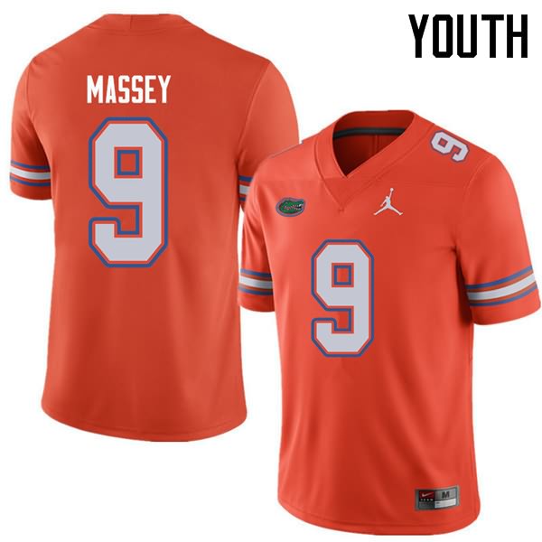 NCAA Florida Gators Dre Massey Youth #9 Jordan Brand Orange Stitched Authentic College Football Jersey HGE8264ZO